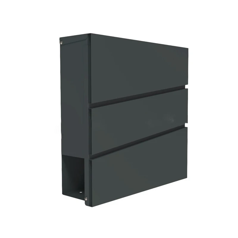 
Modern Rust Proof Powder Coated Galvanized Steel Black Vertical Lockable Mailbox 