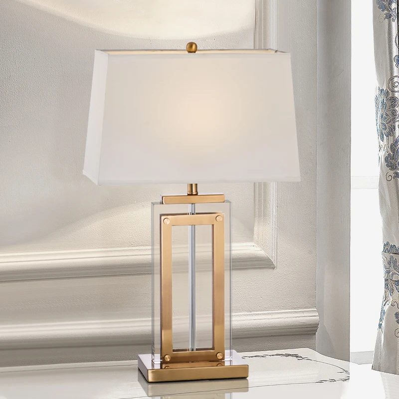 Luxury Decorate Dining Table Lighting Square Metal sleek table lamp
