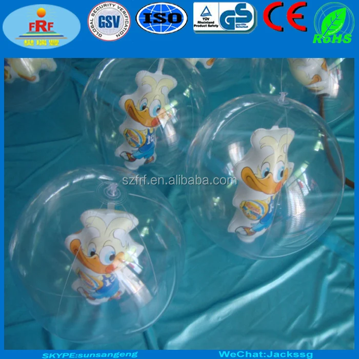 Advertising Store Display Promotion Gifts PVC Inflatable Beach Ball with 3D Character Figure Duck Inside