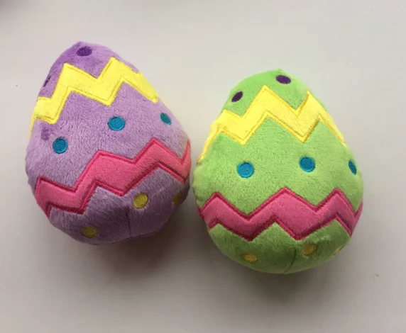 Пасхальные мягкие игрушки в виде яйца для собак, жевательные игрушки, пищалки, интерактивные плюшевые игрушки для собак