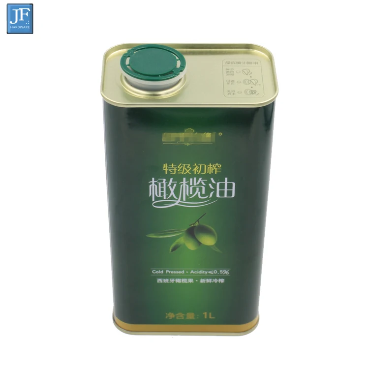 Wholesale Cooking Oil Food Grade Square 1 Liter Custom Olive Oil Metal Tin Cans