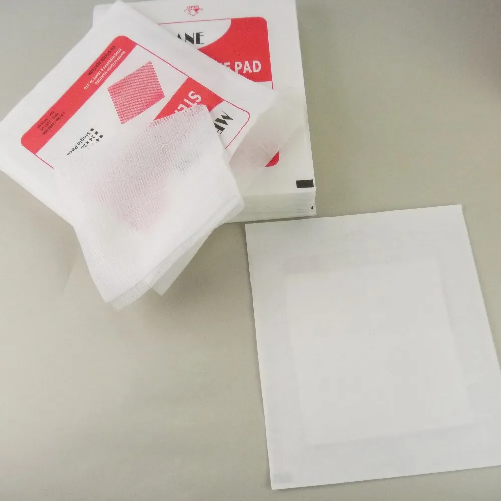 Медицинские стерильные марлевые тампоны, 40, 17, 4x4 дюйма, 8 слоев, упаковка из 100