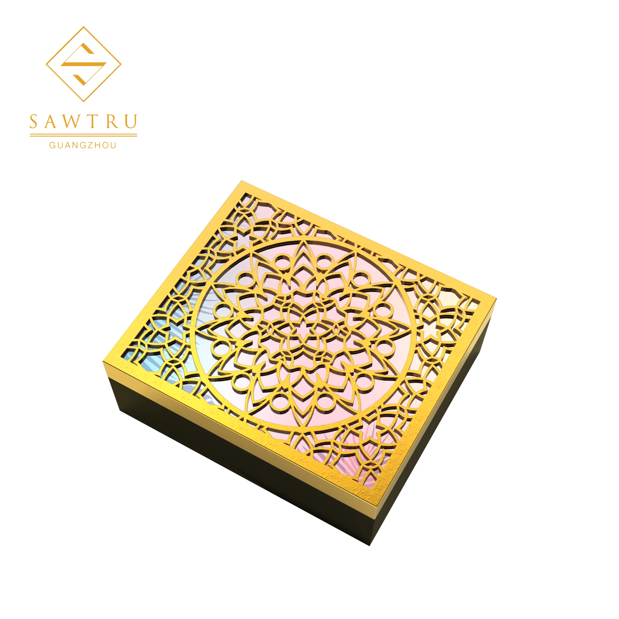 Роскошная деревянная лазерная гравировка Золотая фольга чайная коробка с бархатной подкладкой небольшие перегородки отделения сертификатом