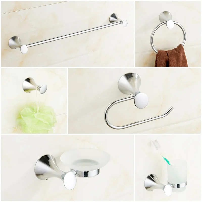 
Wholesale Metal Premium Bathroom Accessories Chrome European Bath Set For Hotel 