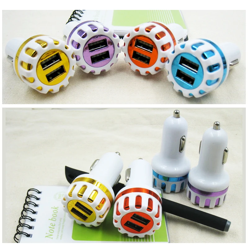 
ZZYD 2.1A Dual Port Sunflower Head USB Dual Adapter Car Charger for Universal Smart Phone 