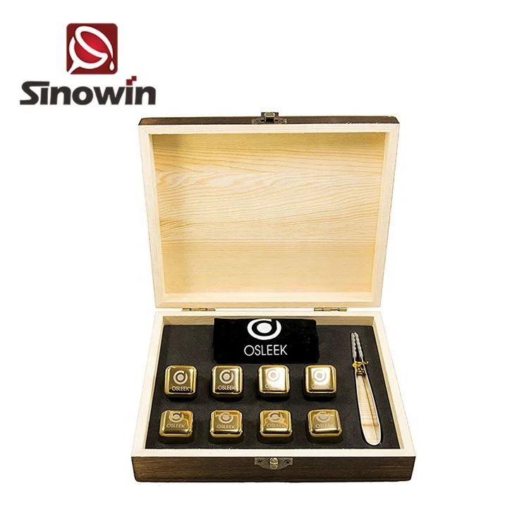 Wholesales whiskey rocks stones gift set,stainless steel Ice stones drinks cooler cubes