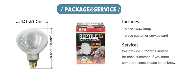 self-ballasted uv reptile light 160w r115 uvb bulb 110-240v mercury vapor lamp for chameleon