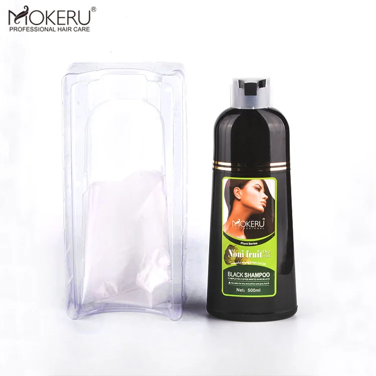 2020 Hot Selling Mokeru Black hair dye shampoo fast blacken hair Noni black hair shampoo for women and men
