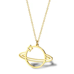 New Planet Saturn Necklace Simple Design Cosmic Planet Girl Necklace