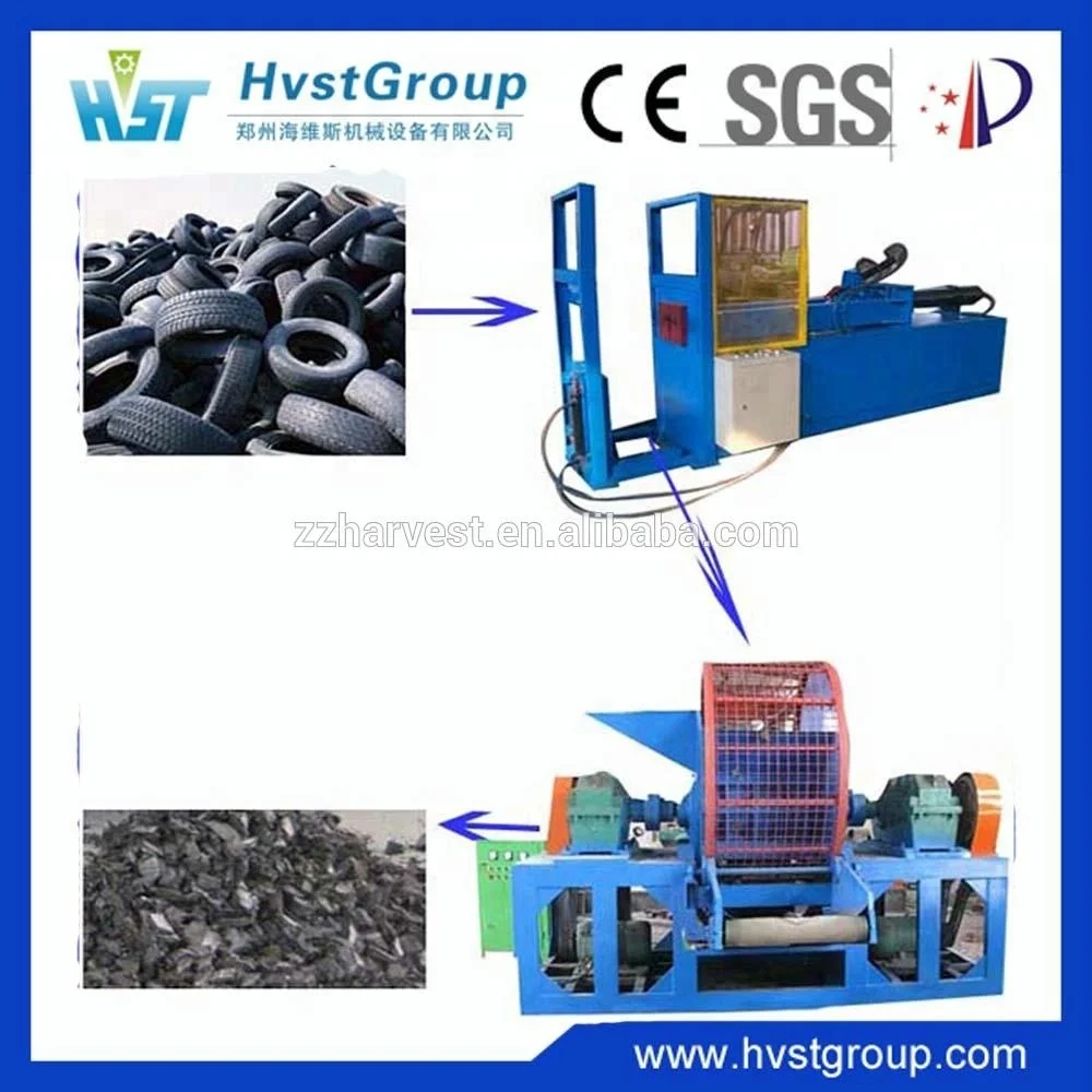 used tire shredding machine for rubber powder, large capacity !