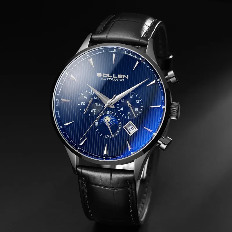 Мужские часы DFSL303, светящиеся в темноте, водонепроницаемые автоматические часы, деловые часы