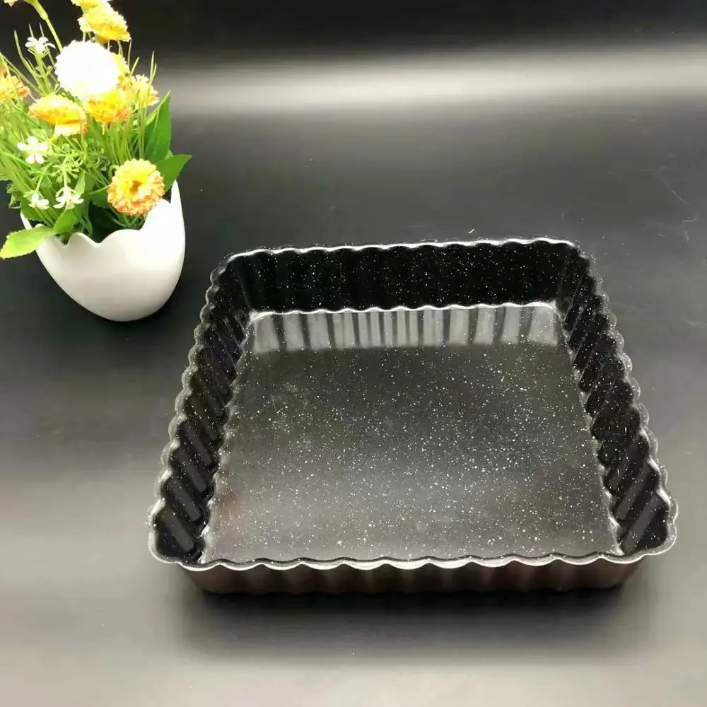 Non-Stick Carbon Steel tart Pans with Removable Bottom Square Pie Quiche Pan