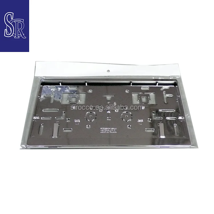 AUTO CARBON FIBER PLASTIC CHROME HOLDER BRACKET CAR LICENSE PLATE FRAMES