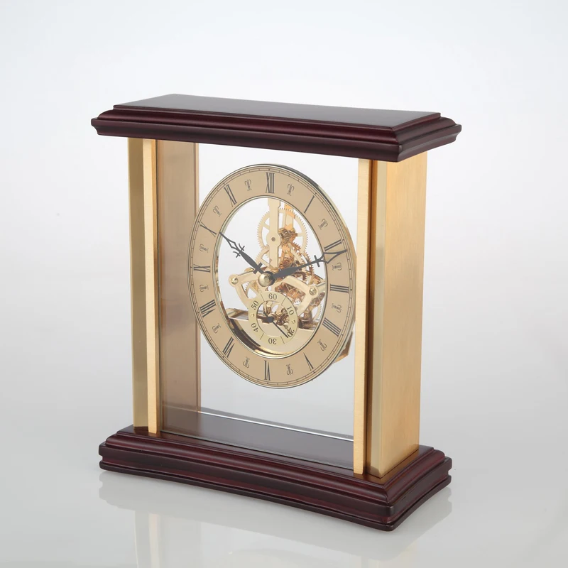Skeleton Clock Kit with Solid Brass Case K3048G Metal Desktop Clock
