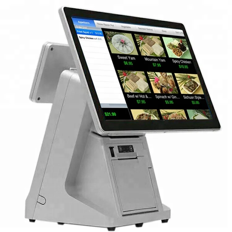 made in China USB POS Cash Register 15.6 inch touch screen POS machine with printer 80mm RS232 all in one POS system GC097B