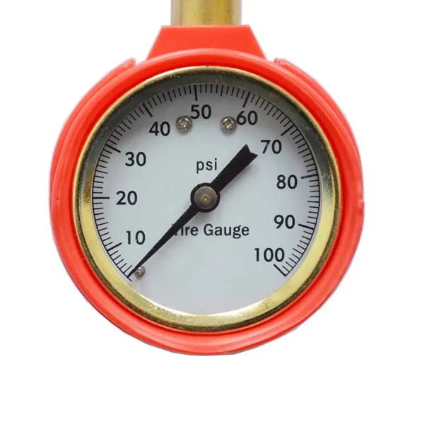 factory portable mechanical tyre air pressure gauge dual head chuck flexible tire inflator with rubber hose