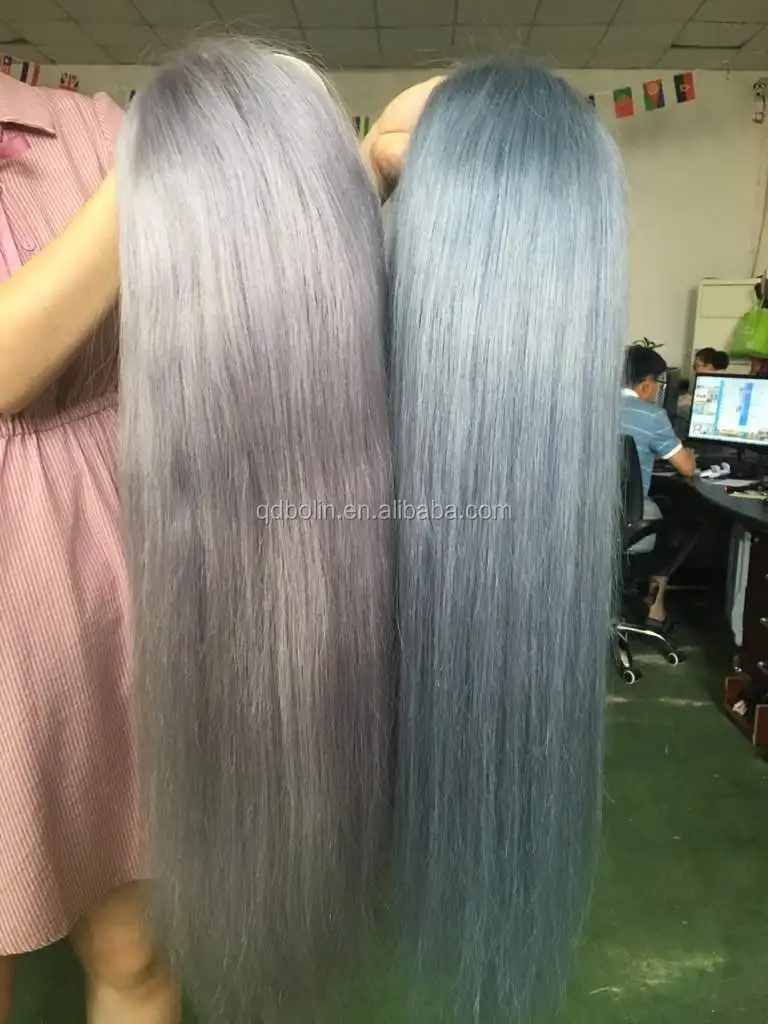 Straight Grey Brazilian Remy Hair Weave Silver Gray Color Human Hair Bundles  Extension