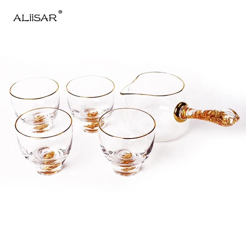 Хит продаж, высококачественные роскошные наборы хрустальных чайных чашек ручной работы