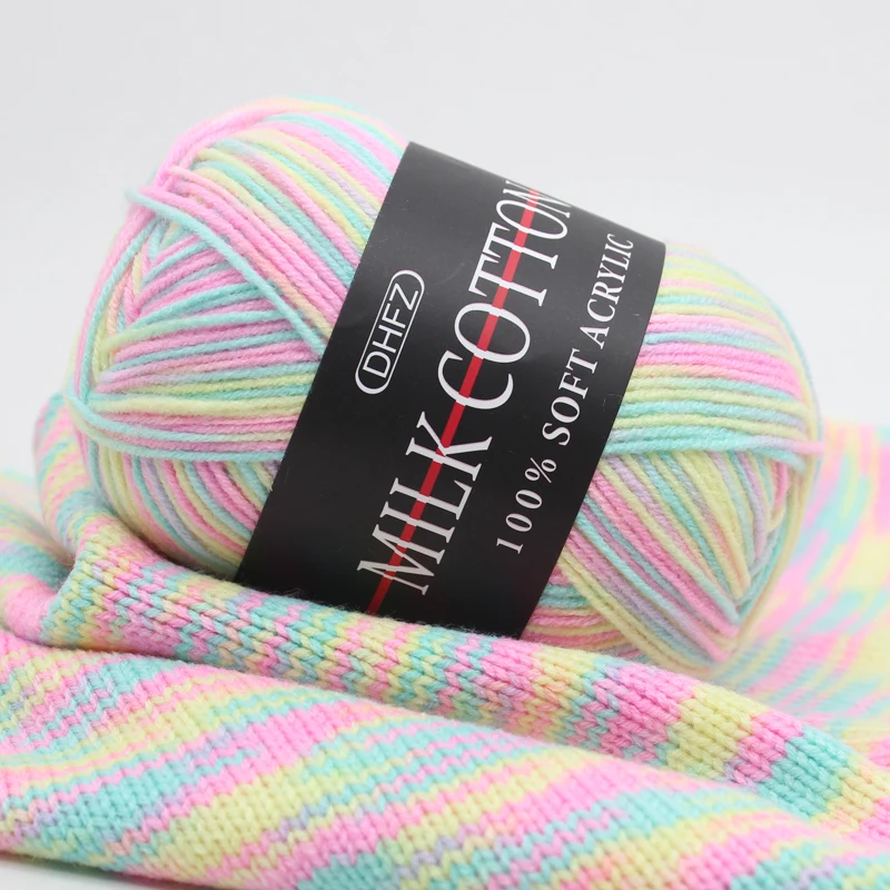 
New premium acrylic wool yarn light weight knitting milk cotton yarn 