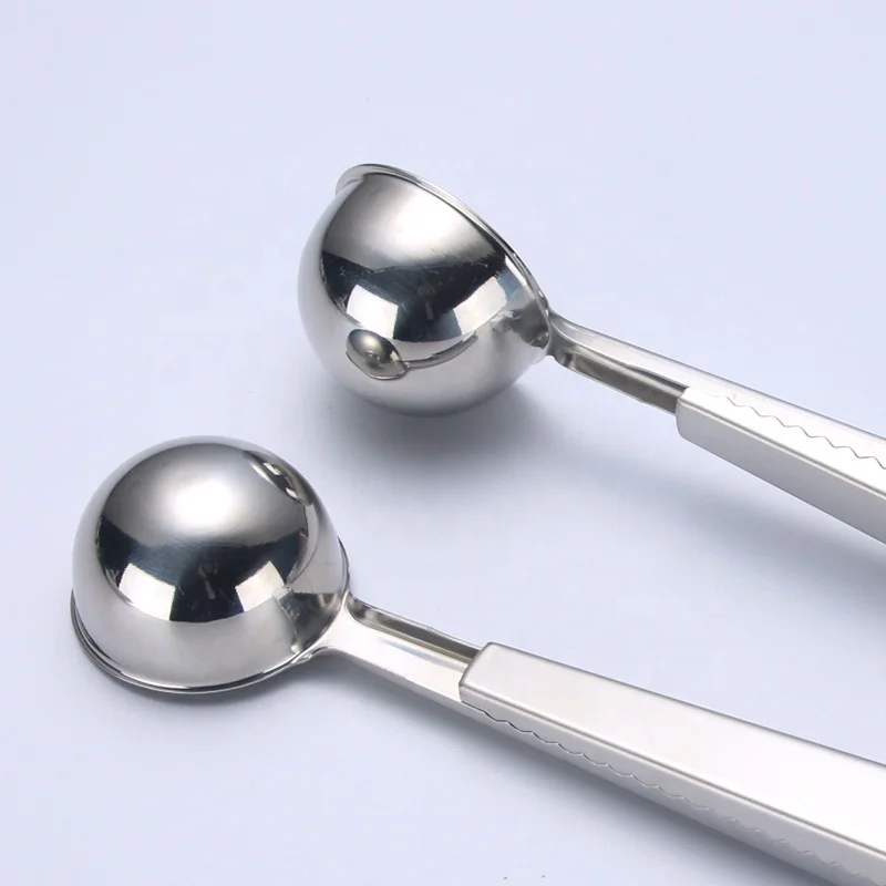 wholesale clips spoon measure measuring spoon stainless steel with bag clip