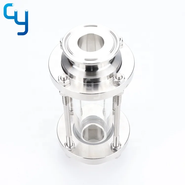 Sanitary stainless steel tubular sight glass inline tube sight glass