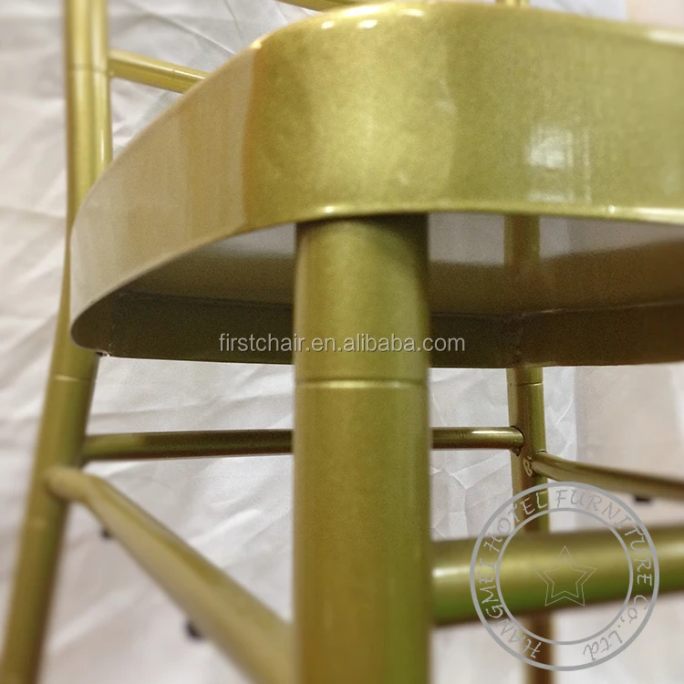Factory manufacturing gold stackable metal chiavari chair