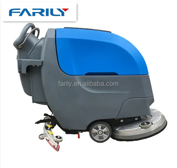 Compact battery type industrial floor tile cleaning machine