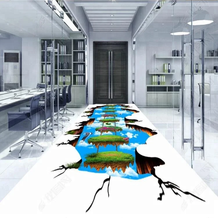 ZHIHAI Modern Indoor Parquet PVC Film Floor Covering Print Floor Customize The Design and Size Eco Friendly Waterproof Roll Tube