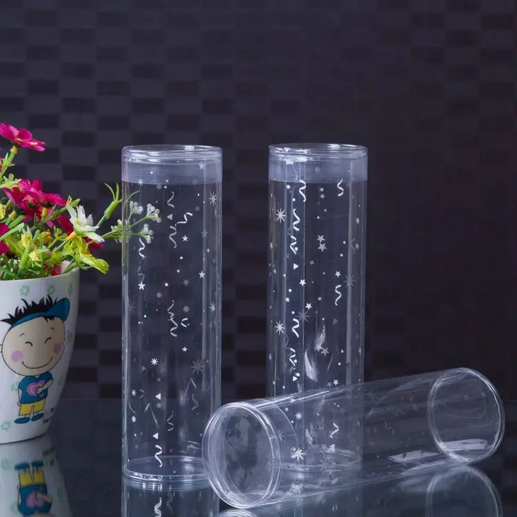
Disposable plastic flower sleeve clear round flower pot 