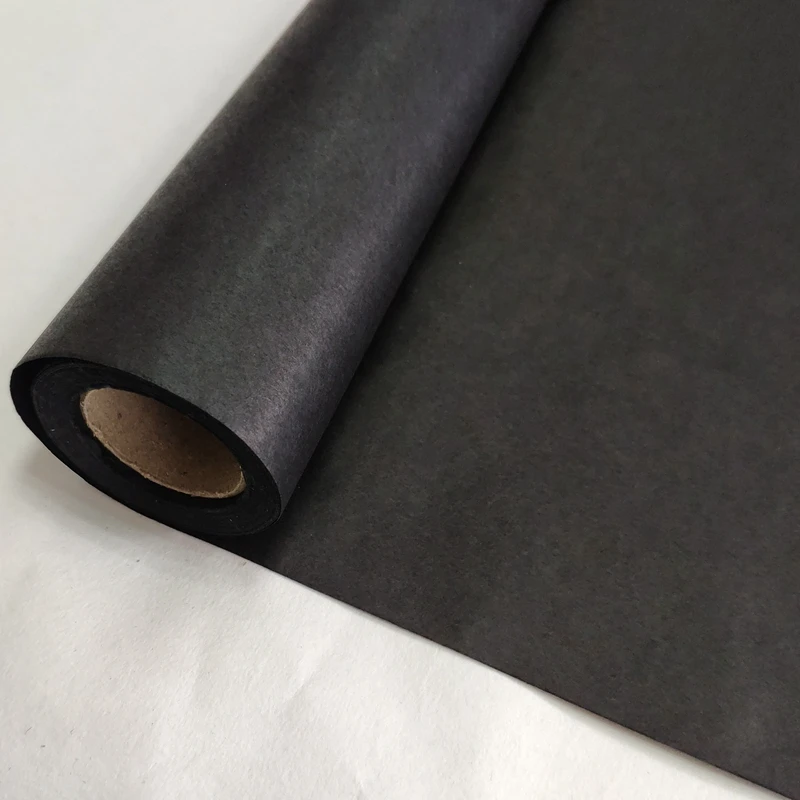 black 40gsm cheap high quality eco friendly wood pulp cotton rice tissue water resistant flower gift wrapping paper 60cm x 15m