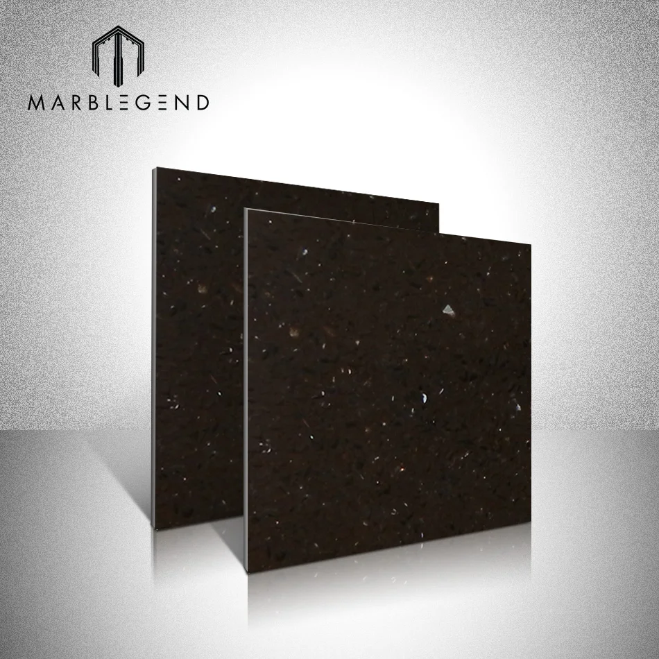 
Shinning stair tread design sparkle quartz stone black quartz wholesale 