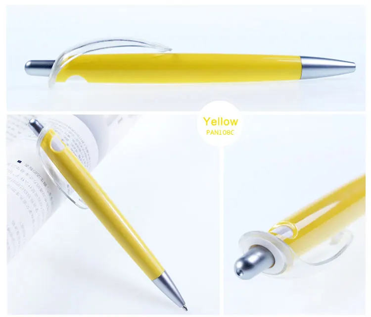 new product custom logo yellow pen with company name