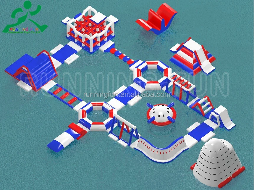 Great Fun Large Inflatable Floating Water Park Aquatic Sport Amusement Park For Summer Water Game