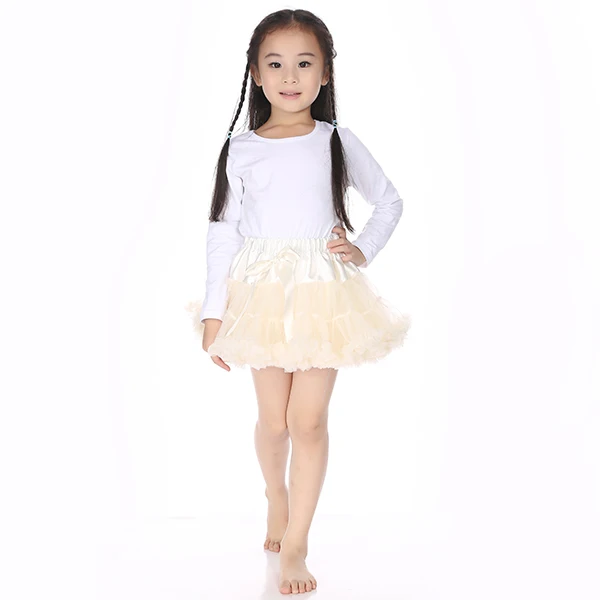 Latest Wholesale Kids Clothes Wear Plain Colorful Girls Party Tulle Skirt