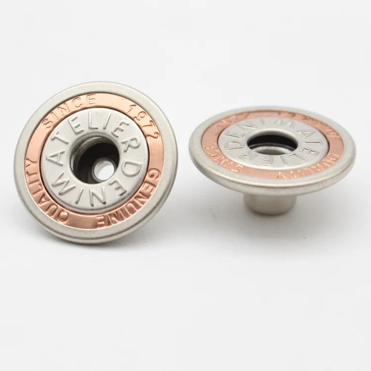 
custom made copper denim buttons and rivets 