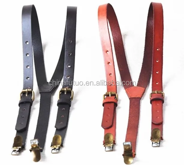 fashion leather suspender for men- genuine leather suspender