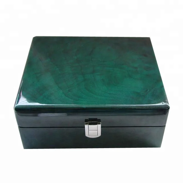custom design piano green lacquer finish wooden perfume box