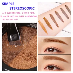 OEM makeup air cushion 2 color eyebrow with brush mirror