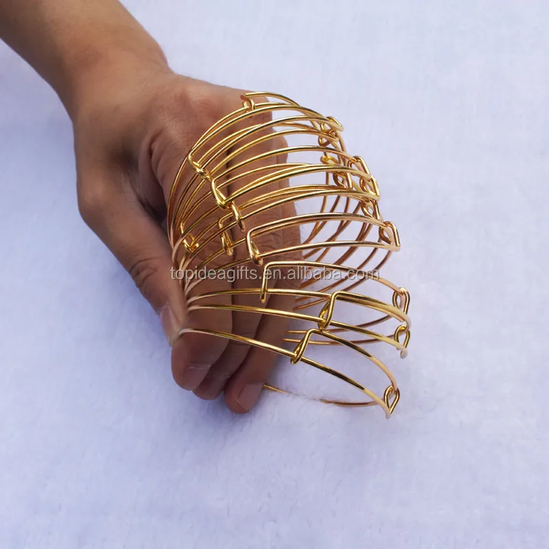 18K Gold Adjustable Expandable Bangle Jewelry Bracelet DIY Accessory Bracelet For Beading And Charm