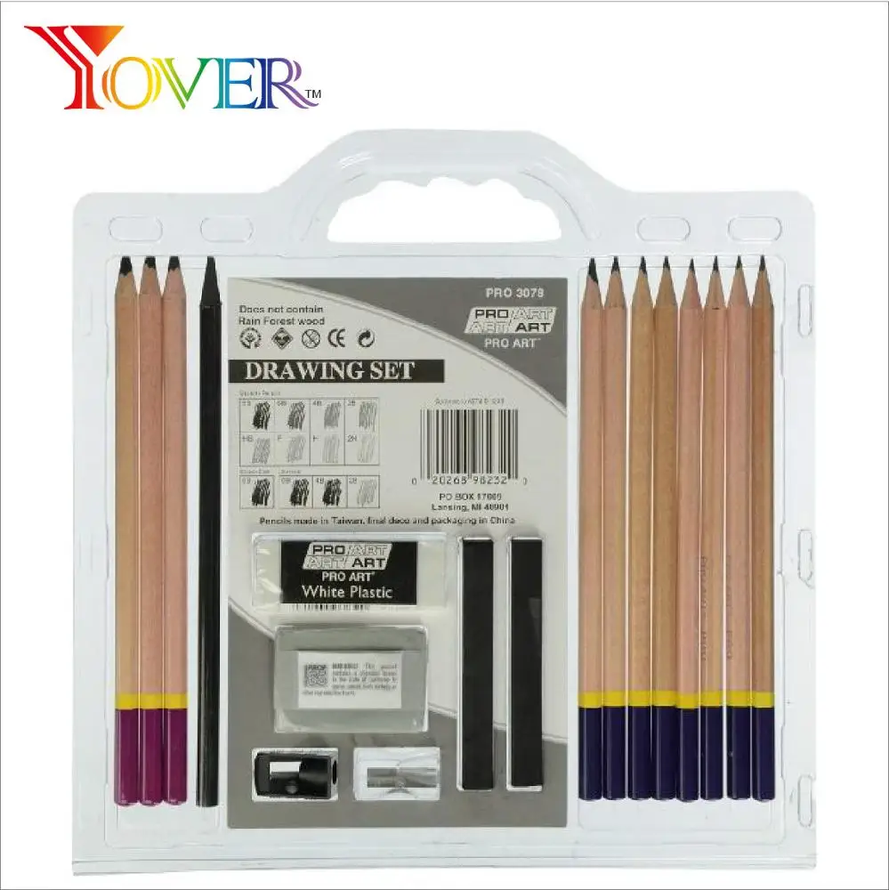 18pcs Graphite Pencil and Sketching Pencil Kit in Clamshell Case