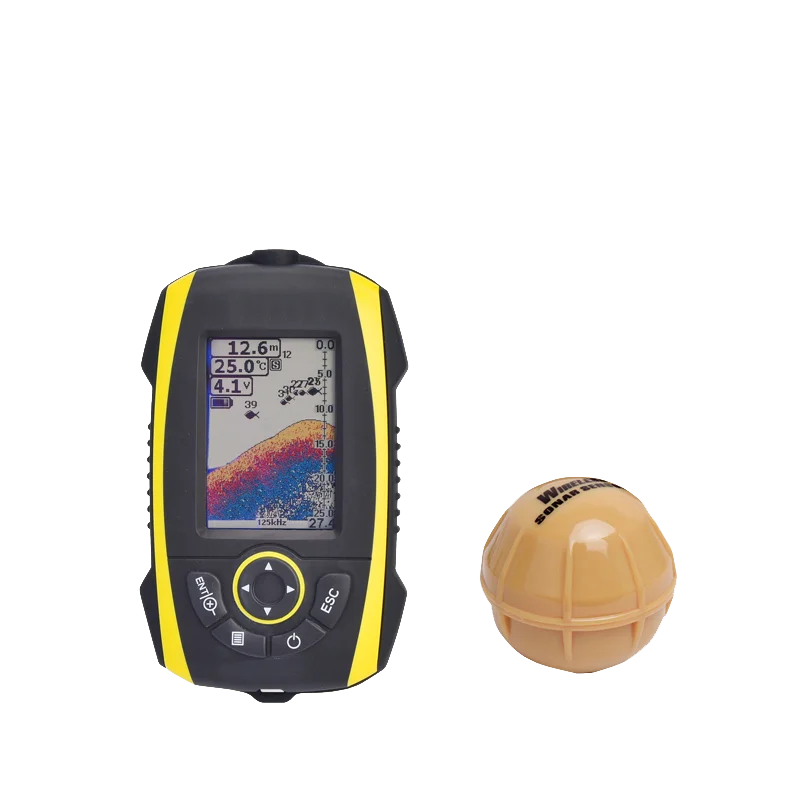 
100M operation range portable wireless fish finder with sunlight readable color lcd 