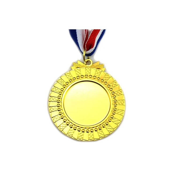 Customized Plated 3D Double Logo Soccer Award Medal with Ribbon Lanyard