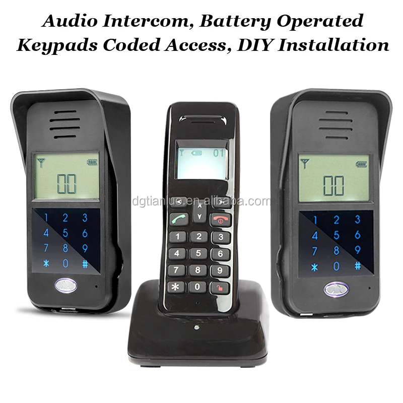 Главная 2.4 ГГц цифровой клавиатуры кодированные доступ беспроводной аудио дверь домофон