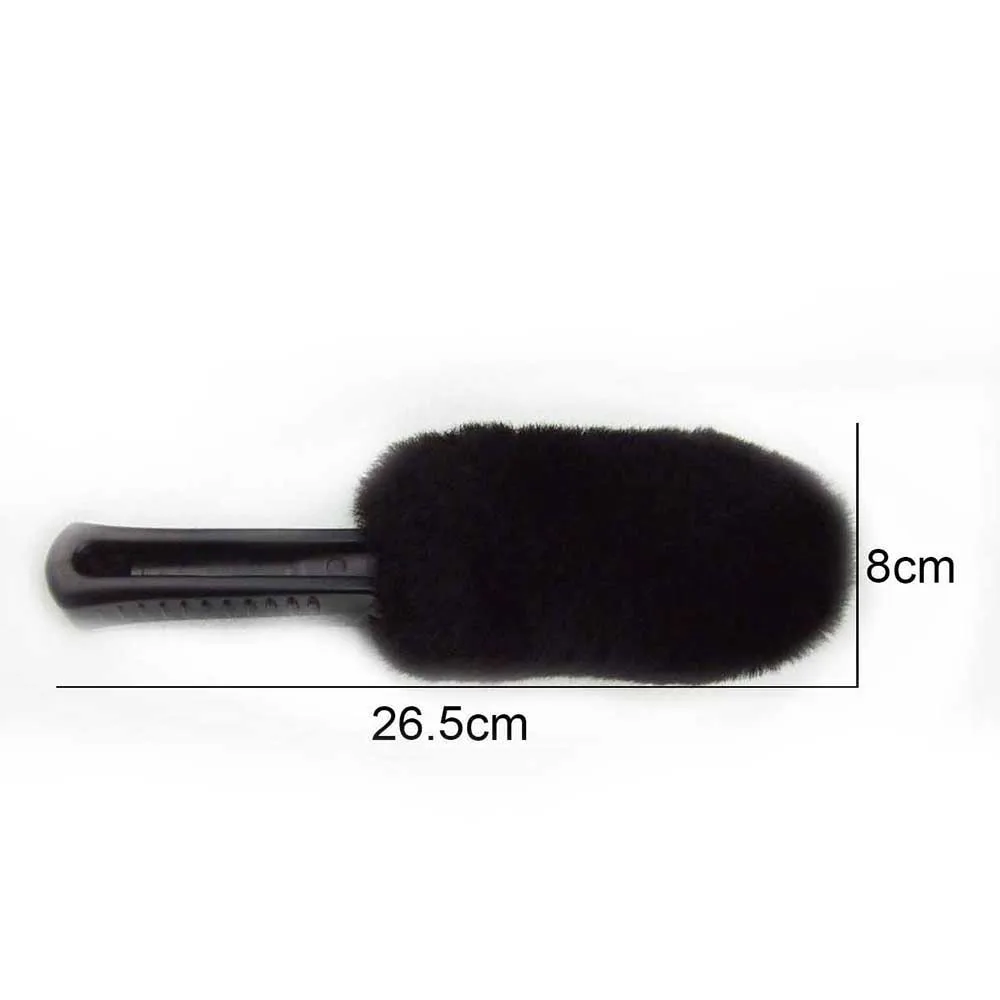 Wheel Brush Woolies 100% Lambswool Brushes for Car Rims with Rubber Grip