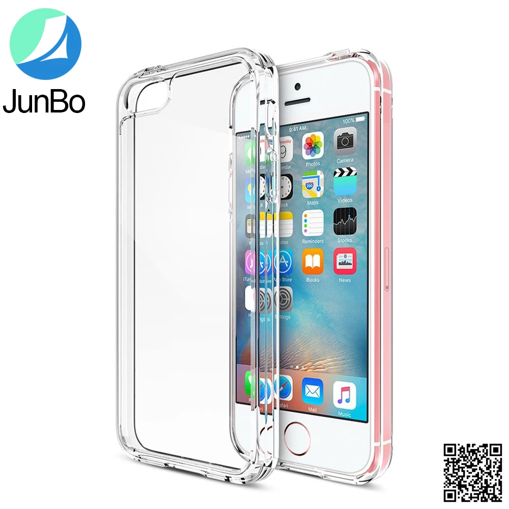 2016 New Arrival TPU+PC Transparent Thin Phone Case For iPhone 5se