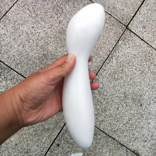 New natural Smooth White Marble Jade Dildo Vibrator Crystal Massage Wands For Healing
