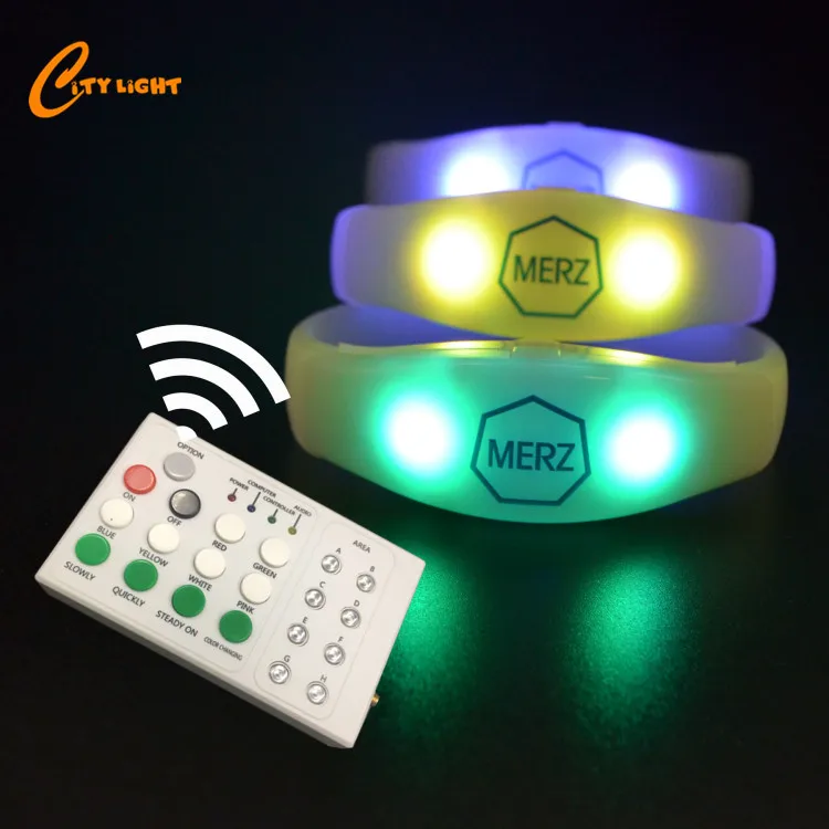 2019 15 Colors Proragrammed Remote Control LED advertisement bracelet
