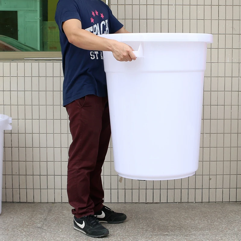 200 liter white plastic bucket barrel pail with lid and handles