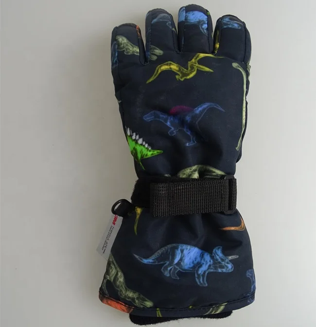 Heated transfer printing colorful picture warmful winter sport gloves