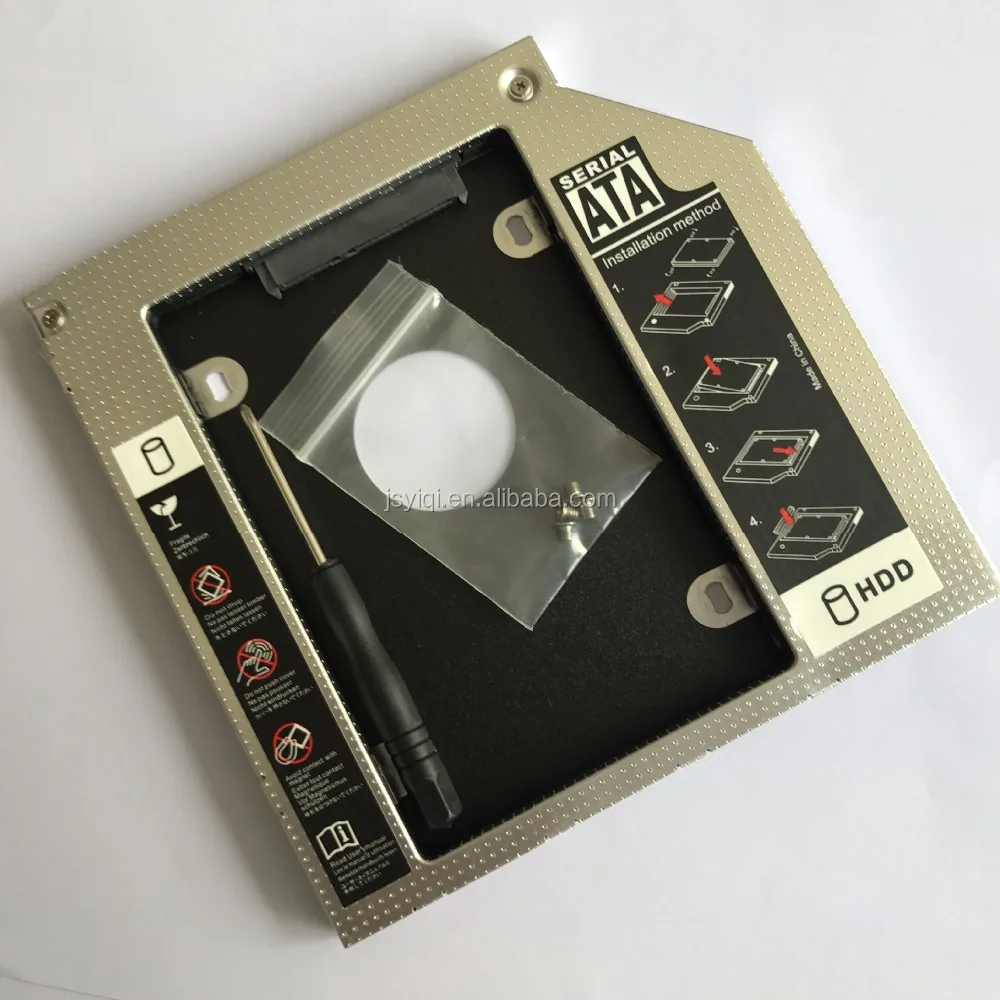 
Aluminum Optibay 2nd HDD Tray Caddy 12.7mm SATA 3.0 SSD CD DVD Case Enclosure caddy 